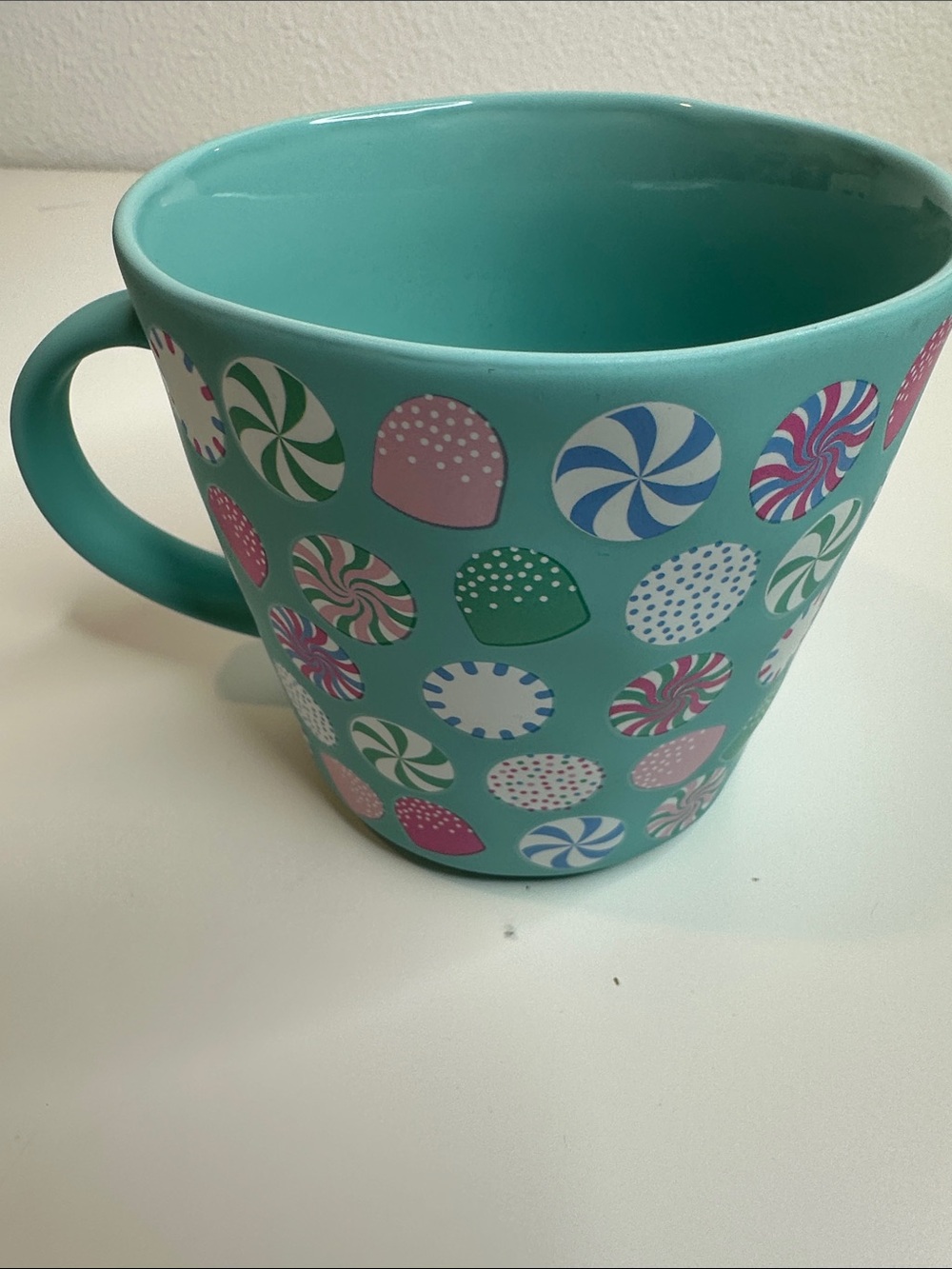 Turquoise Candy Pattern Ceramic Mug - Picture 8 of 10